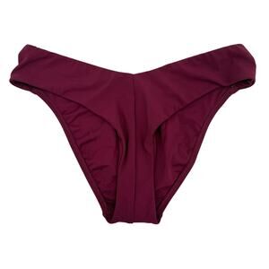 Robin Piccone Bikini Bottoms Size Small Ava High Leg 201765 NEW Eggplant NWOT